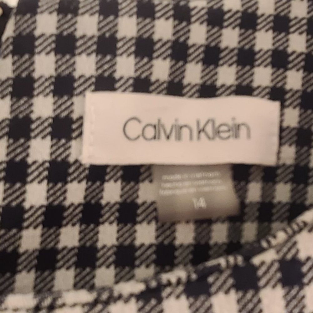 Calvin Klein Black and White Checkered Midi Dress - Picture 4 of 5